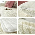 Miniatyrbild 2 av 3: Modern enkel plysch soffa kudde, universell all-inclusive varm tjock soffa överdrag, tatami fönsterkarm kudde(Vit beige, 90*160)