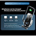 Miniatyrbild 5 av 5: Trådlös billaddare, telefonhållare, automatisk fastspänning, luftventilationsfäste kompatibel med iPhone 13 Pro, 12 Max Mini/11/XS/XR Sa