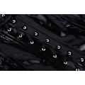 Miniatyrbillede 5 af 5: Steampunk Kvinders Skinnende PU Læder Overbust Lang Korset Kjole Talje Træner Bustiers Corselet Sexy Dyb V-Hals Kort Udendørs Tøj Black PU XL