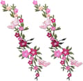 2 st, Nya fjärilar blomma broderade märken, blommig spets