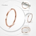 Miniatyrbillede 3 af 5: Damer Mode Glat Tynd Titan Stål Bånd Finger Ring Bryllup Smykker Gave Rose Golden US6