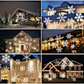 Miniatyrbilde 3 av 5: Juleprojektor LED Snøflak Lampe Vanntett Lys for Utendørs Innendørs Jul Fest Hagebelysning Dekorasjon, Hvit S