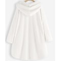 Miniatyrbild 2 av 2: Vit 4XL plus-size fleece-huvtröja för kvinnor white 4XL