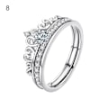 Miniatyrbilde 2 av 5: Legering Ring Solid Avtakbar Krone Avtakbar Krone Dame Ring For Bryllup Platinum US 8