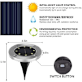 Miniatyrbillede 2 af 5: Solcelled Udendørs Lys, 4 Pak: 8 LED Solcelled Havelys 3000K Varmt Hvid Vandafvisende IP65, Udendørs Solcelled Lys