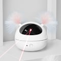 Miniatyrbillede 1 af 5: Infrarød Laserlys Kattelegetøj, Automatisk Sjov Kattefjer, Elektrisk Kattelegetøj (Batteridrevet, Hvid)