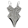 Miniatyrbilde 2 av 4: Glitterende Monokini Badedrakt for Kvinner med Push-Up Effekt, Endelt Badetøy Grey XL