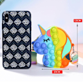 Miniatyrbild 2 av 3: Flickande Enhörning Tryck Bubbla Stationery Väska Pop It Sensorisk Fidget Leksak Present
