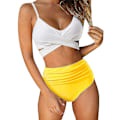 Miniatyrbild 1 av 2: Kvinnors Tie Dye Push Up Padded Bikini Set Hög Midja Baddräkt Strandkläder White S