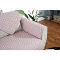 Miniatyrbillede 2 af 5: Moderne og enkel vævet vasket bomulds sofa pude, stof anti-slip læder sofa betræk pude (lyserød ternet, 70*180CM)