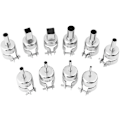 Miniatyrbillede 2 af 5: Piao 10 stk Rustfrit Stål Runde/Firkantede Lodde Dyser Sæt Til 850 850a 852 852d 852d + Varmeluft Loddestation