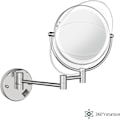 Miniatyrbillede 2 af 5: Dobbeltsidig Forstørringsmakeup Spejl Væghængt LED Vandafvisende Spejl 360 Graders Rotation -6 Tommer Sølv