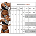 Miniatyrbild 5 av 5: Dam Leopard En axel Padded Bikini Set Baddräkt Snörning Baddräkt Strandkläder M