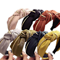 Pikkukuva 1 / 4: Cutewomen2020 Bando R Wanita, Ikat Kepala Pita Simpul Silang Lebar, Bando Rambut Kuning