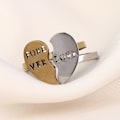 Miniatyrbillede 2 af 4: 2 stk./sæt Mode Ring Elegant Legering Stabelbar Hjerte Dekoration Par Ring Til Daglig Liv
