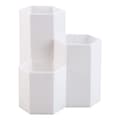 Sminkborste Organizer, 3 Plastfack för Sminkborstar, Vit