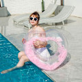 Miniatyrbillede 3 af 5: Hjerteformet Bade Ring Sommer Svømning Tube Vand Sjov Strandfest Pool Legetøj Svømning Cirkel Pink 70