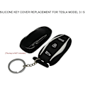 Miniatyrbild 2 av 5: Tesla All-Inclusive Auto Silikonnyckelskydd (Svart Modell 3/S/Y Universal)