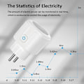 Miniatyrbild 5 av 5: Wi-Fi smart power socket med fjärrkontroll för röststyrning för mobiltelefon, med effektmätning, 16A