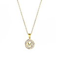 Miniatyrbild 1 av 5: Halsband med bokstav och metalliskt element, modeaccessoar för flickor Ac2712 M