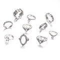 Miniatyrbild 4 av 4: 10 st Kvinnors Retro Falsk Opal Rhinestone Knuckle Midi Finger Stacking Joint Ring