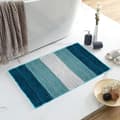 Mikrofiber bademåtte, dørmåtte blød skridsikker bademåtte, elegante stribede shaggy bademåtter til badeværelset 50x80cm - (Gradient Blå)