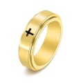 Miniatyrbillede 1 af 5: Kvinde Ring Unisex Rustfrit Stål Roterende Stressaflastende Fingerring Til Daglig Brug Golden US 9