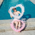 Miniatyrbillede 4 af 5: Hjerteformet svømmering sommer svømning rør vand sjov strand fest pool legetøj svømning cirkel White 70