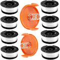 Miniatyrbillede 1 af 5: Trimmer Line Spole til Black and Decker Trimmere, 8 Trimmer Line Spole med 2 Spole Cover og 2 Fjeder, A6481 A6485 Spoo