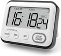 Multifunktionell kökstimer, matlagningstimer med klocka, alarm, digital timer, stoppur med stor LCD-skärm och stora siffror