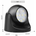 Miniatyrbild 3 av 5: Utomhusvägglampa med rörelsesensor | 1000 Lumen LED Utomhusbelysning | Batteridriven sladdlös belysning | 360 grader