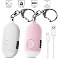 Pikkukuva 2 / 5: Henkilökohtainen hälytin 130 dB USB-ladattava LED-taskulampulla Vedenkestävä toiminto Itsepuolustukseen Henkilökohtaiseen turvallisuuteen Naisille