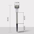 Miniatyrbilde 2 av 4: Liten Solcellelampe Vanntett Husholdnings LED Rustfritt Stål Hage Landskapslys Plenlys (2 stk Hvit Lys)