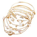 Miniatyrbillede 2 af 4: Armbåndssæt Vintage Guld Farve Mode Smykker B2486 1