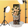 Miniatyrbild 5 av 5: Motoriserad Display för Elektrisk Snurrplatta 90-180-360 Grader, Last 8 Kg, Diameter 20 Cm, Med 5 PVC-Bottnar (Vit)