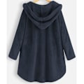 Miniatyrbild 2 av 3: Marinblå XL plus size fleece-huvtröja för kvinnor Wine red XL