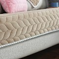 Miniatyrbillede 1 af 5: Moderne Minimalistisk Sofa Pude, Behagelig Plys Sofa Pudebetræk (Kaffe Farve, 70*180)