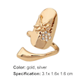 Miniatyrbillede 3 af 5: 1 stk Fingernegl Ring Polering Rhinestone Legering Legering Fingernegle Ring Til Fest Silver
