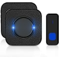 Miniatyrbillede 1 af 5: Vandafvisende Udendørs Trådløs Dørklokke, Dørklokke med 55 Ringetoner, 5 Lydstyrkeniveauer, 300m Rækkevidde og LED-Blitz, Trådløs H