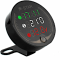 Miniatyrbild 1 av 5: In 1 MTB Voltmeter + Elektronisk Klocka + Termometer + Stoppur Digital LED Temperatur Spänningstestare, Svart