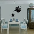 Miniatyrbild 3 av 4: Kreativ Tekanna Klocka Väggklocka, 3D Akryl Kaffe Te Kopps Väggklocka, Svart