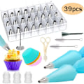 Miniatyrbilde 1 av 5: 39-delt kake DIY-sett inkluderer 24 sprøytetupper, 2 blomsterpresseposer, 1 blomstersøm, 3 konvertere