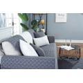 Miniatyrbillede 4 af 5: Moderne og enkel vævet vasket bomulds sofa pude, stof anti-slip læder sofa betræk pude (Grå ternet, 70*70CM)