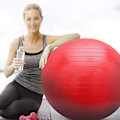 Miniatyrbillede 3 af 5: Træningsbold og yogabold til træningsbalance og kerne styrke og stabilitetsbold med pumpe Red