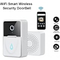 Miniatyrbillede 3 af 5: Trådløs Videodørklokke, Smart Hjem Dørklokke Intercom HD Nattesyn WiFi Opladning Tyverisikring Dørklokke, To-vejs