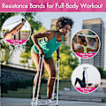Miniatyrbild 4 av 4: Långt motståndsband set tyg dra upp assistansövningsband 3-pack tjockt tyg stretch träningsband för träning, loop motståndsband set fo