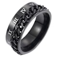 Miniatyrbillede 2 af 5: Unisex Mode Titanium Stål Romertal Twist Kæde Ring Fest Smykker Gave Multicolor US 6