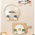 Miniatyrbild 5 av 5: 2 stycken kastrulllockshållare Söt kattpåtdesign Självhäftande väggkrokar Pannlock Skärbräda Förvaringshållare (Grön)