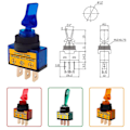 Miniatyrbillede 4 af 5: Gul Bil Båd Lastbil Led Belysning Toggle Switch Med Flyvemaskine Flip Sikkerhed Op Kapsel Dæksel