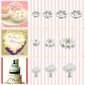 Miniatyrbild 4 av 5: Kakaverktyg Blomfondant Kakdekorationsset Kexform Glasyrtryckare Fondantfjäder Präglingsform Skärverktyg